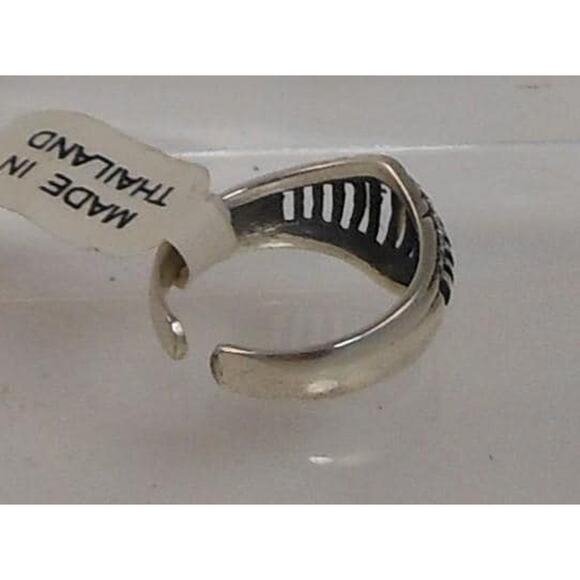 Vintage Sterling Silver Dome Toe Ring - Handcrafted Thailand, NOS, 925 Silver - Picture 4 of 5